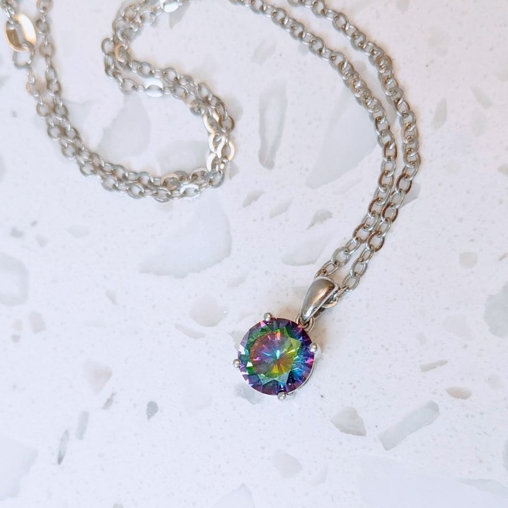 Arora Quartz Pendant with Sterling Silver Chain